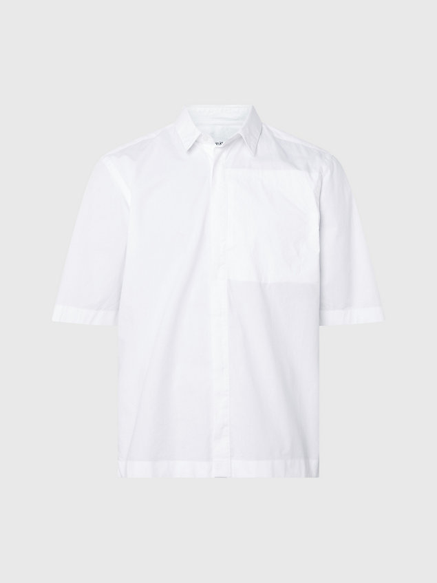 camisa boxy de popelín white de hombre calvin klein