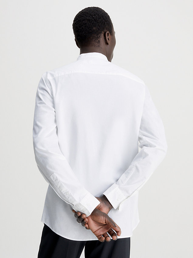 chemise en popeline de coton léger white pour hommes calvin klein