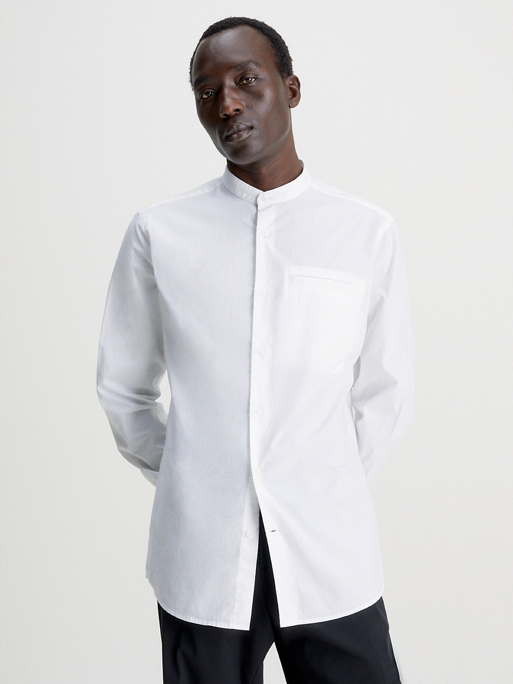 BRIGHT WHITE Lightweight Poplin Shirt undefined men Calvin Klein