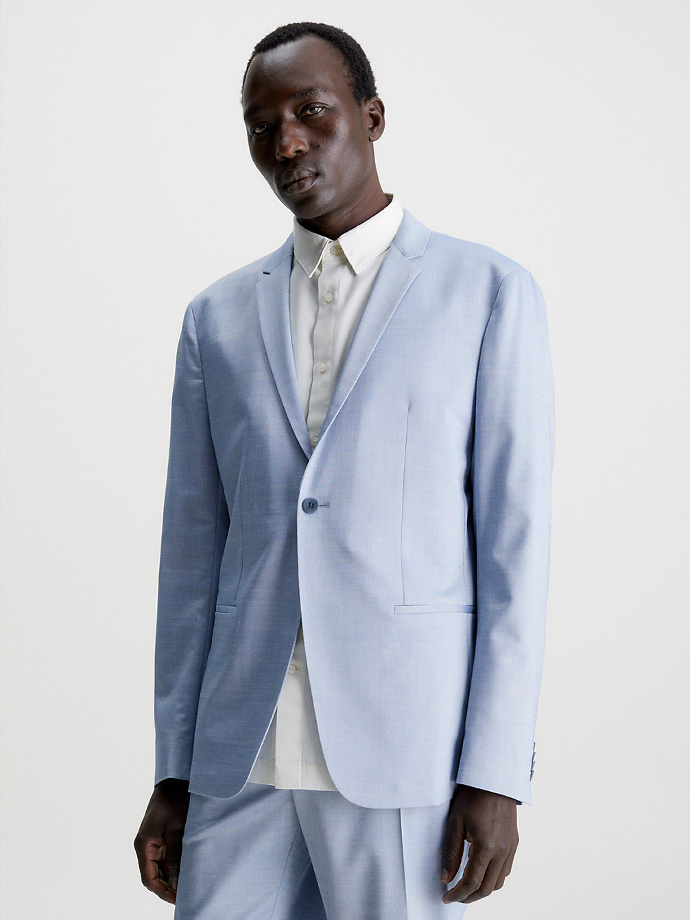LIGHT BLUE Slim Unconstructed Blazer undefined men Calvin Klein