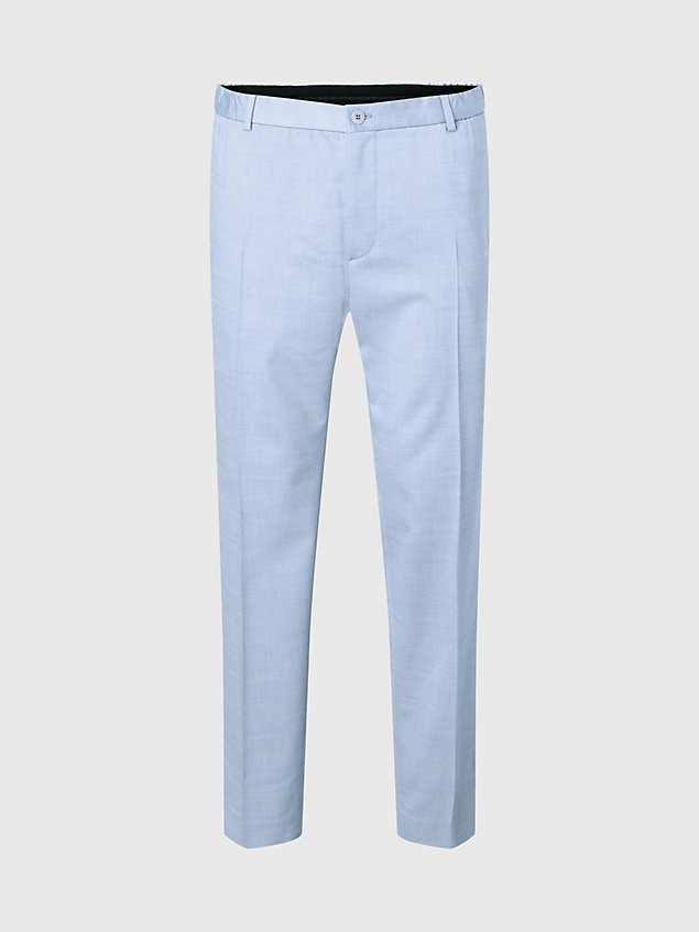 blue wąskie spodnie ze zwężanymi nogawkami dla mężczyźni - calvin klein