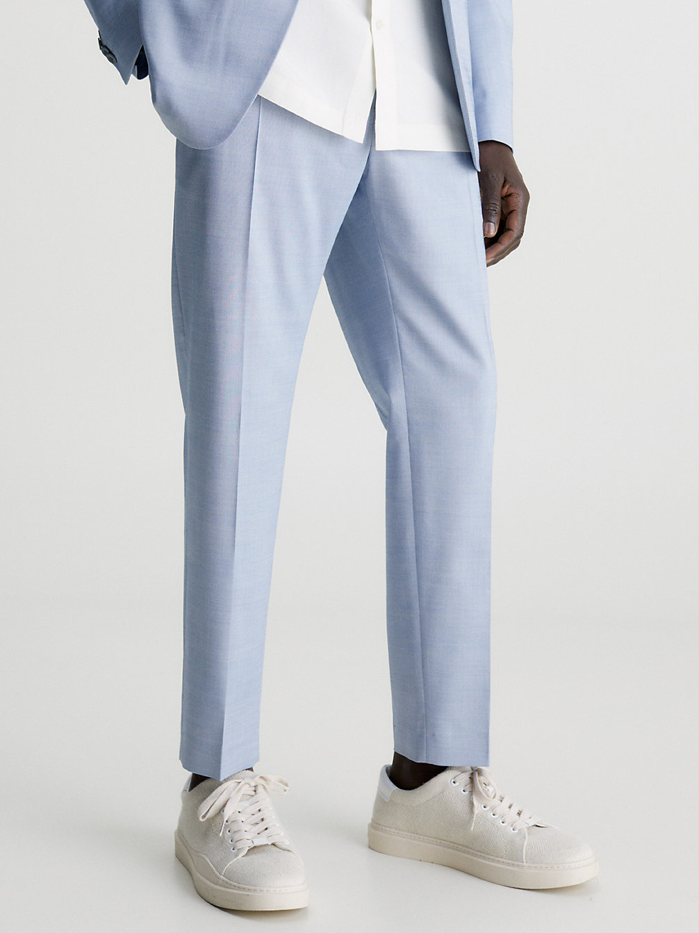 LIGHT BLUE Slim Tapered Trousers undefined men Calvin Klein