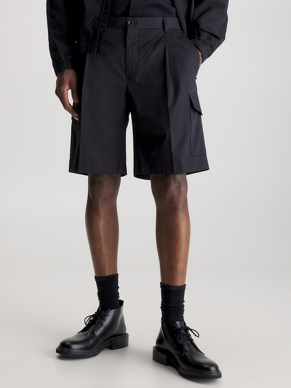 CK BLACK Relaxed Pleated Cargo Shorts undefined men Calvin Klein