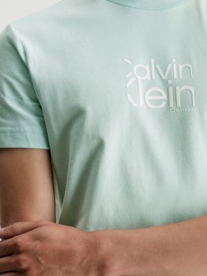 camiseta de algodón orgánico con logo blue de hombre calvin klein