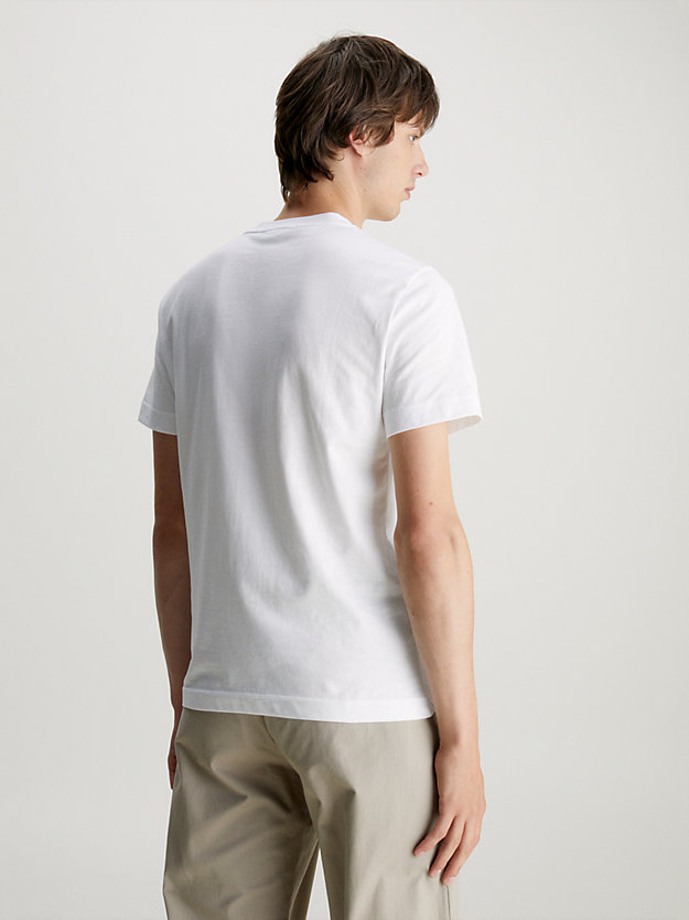 BRIGHT WHITE Camiseta de algodón orgánico con logo de hombre CALVIN KLEIN