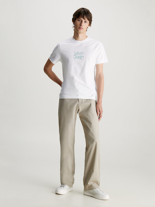 camiseta de algodón orgánico con logo white de hombre calvin klein