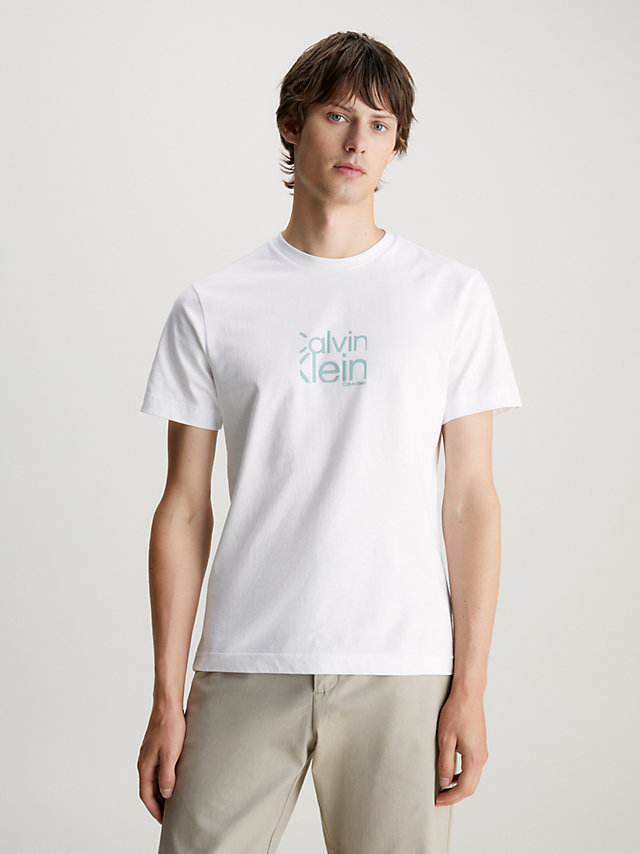 Bright White Organic Cotton Logo T-Shirt undefined men Calvin Klein