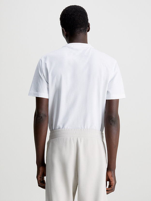 camiseta de algodón orgánico con logo bright white de hombres calvin klein