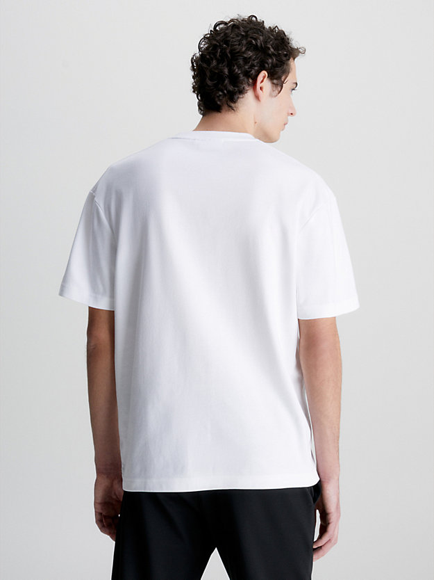 BRIGHT WHITE Organic Cotton Glitch Print T-shirt for men CALVIN KLEIN