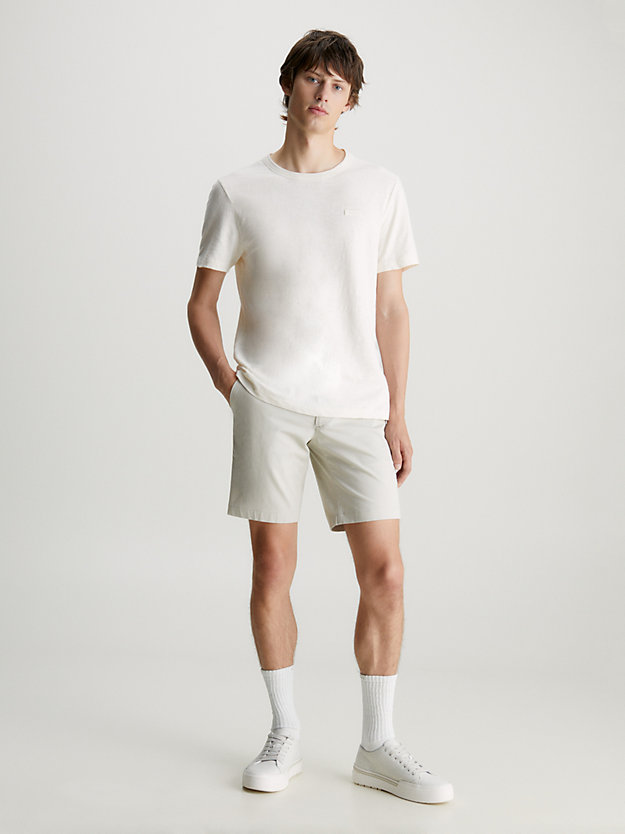 EGRET Camiseta de algodón y lino de hombre CALVIN KLEIN
