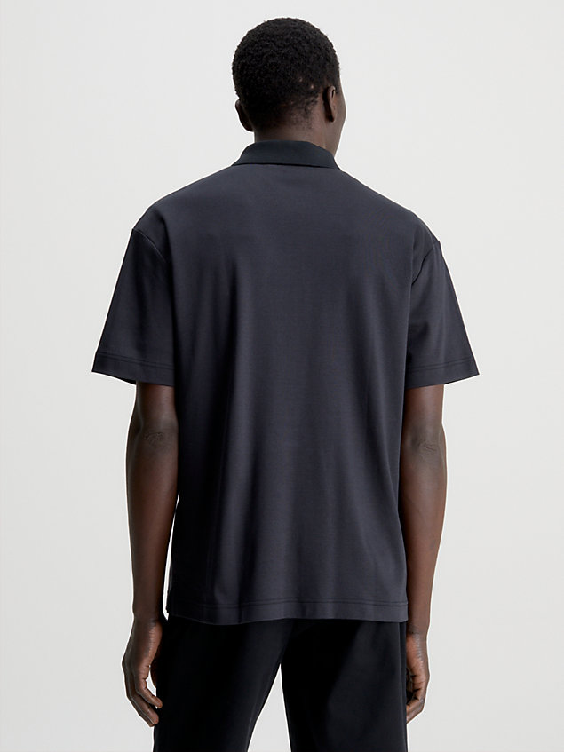black regular fit polo shirt for men calvin klein