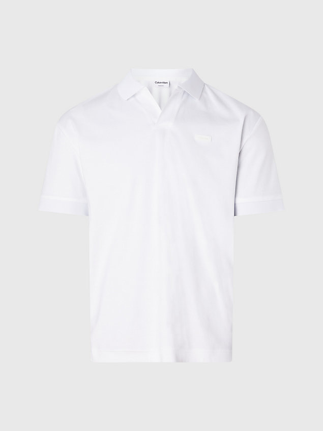white open placket polo shirt for men calvin klein