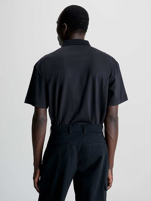 black logo polo shirt for men calvin klein