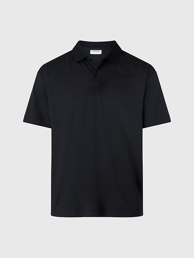 black logo polo shirt for men calvin klein