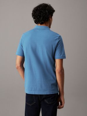 dutch blue slim stretch pique polo shirt for men calvin klein