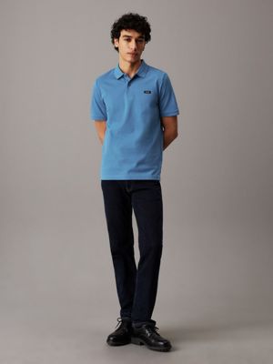 dutch blue slim stretch pique polo shirt for men calvin klein