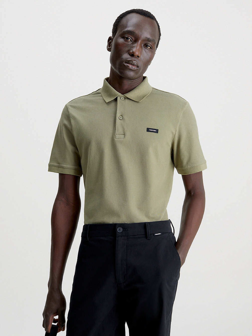 DELTA GREEN Slim Pique Polo Shirt undefined men Calvin Klein