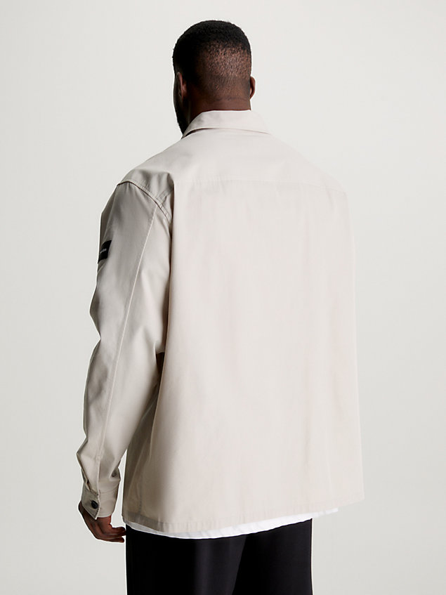 beige overshirt plus size z diagonalu dla mężczyźni - calvin klein