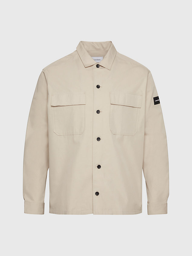 beige overshirt plus size z diagonalu dla mężczyźni - calvin klein