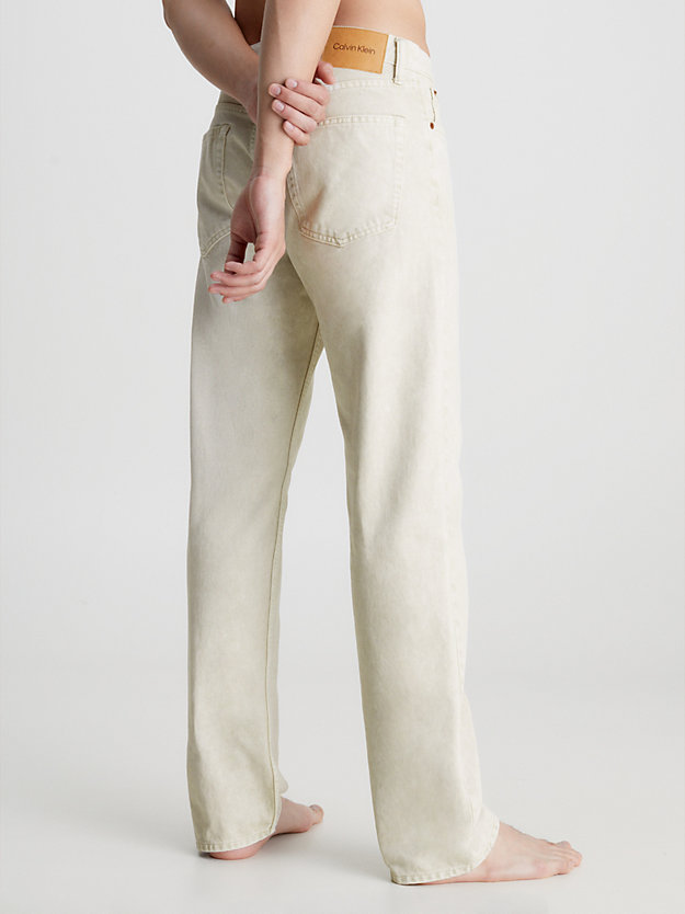 WHITE Unisex Straight Jeans clásico - CK Standards de hombre CALVIN KLEIN