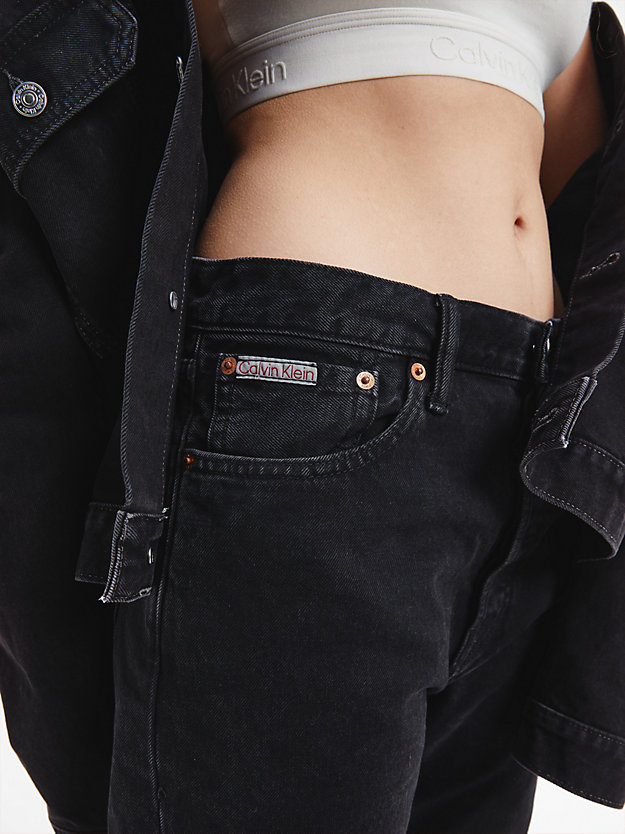 denim black unisex straight jeans – ck standards für herren - calvin klein