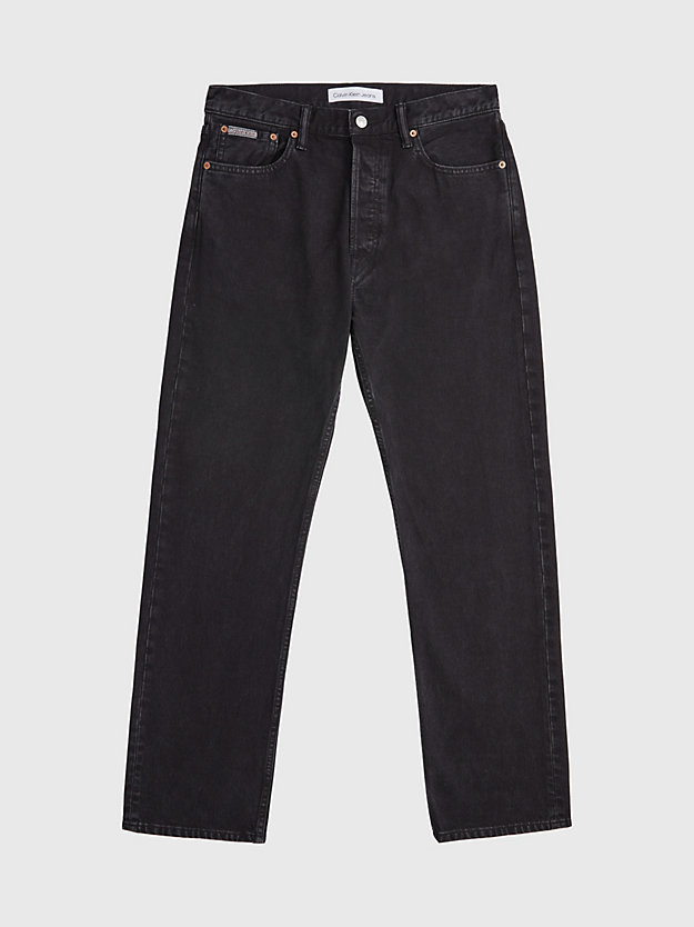 denim black unisex straight jeans - ck standards for men calvin klein