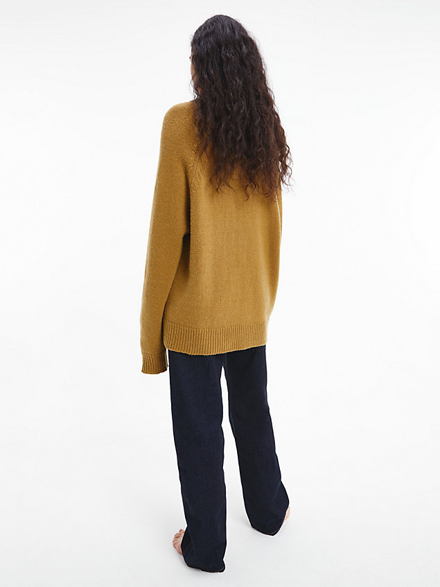gold unisex wool blend jumper - ck standards for unisex calvin klein
