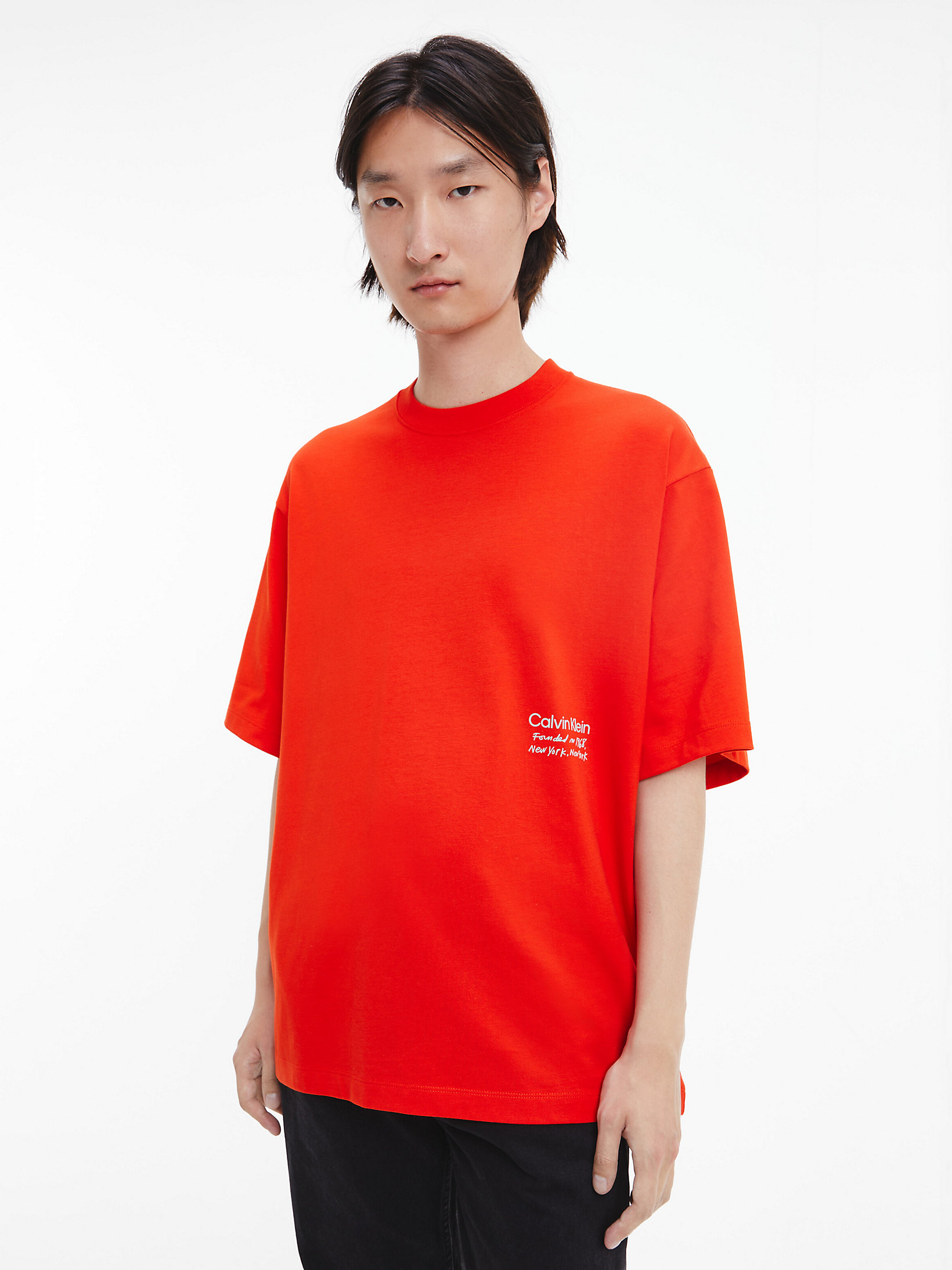 Dark Fuchsia Unisex Printed T-Shirt - CK Standards undefined men Calvin Klein
