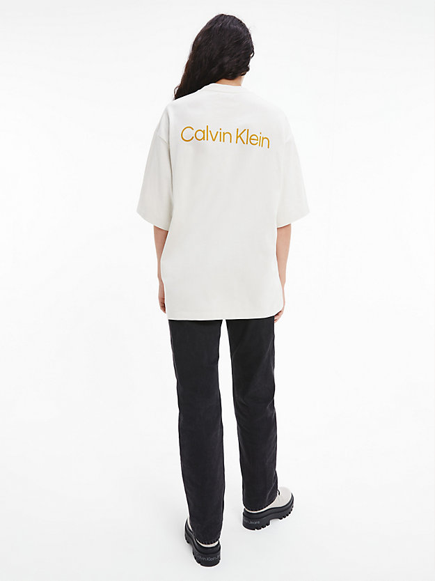 BONE WHITE Unisex Printed T-shirt - CK Standards for men CALVIN KLEIN