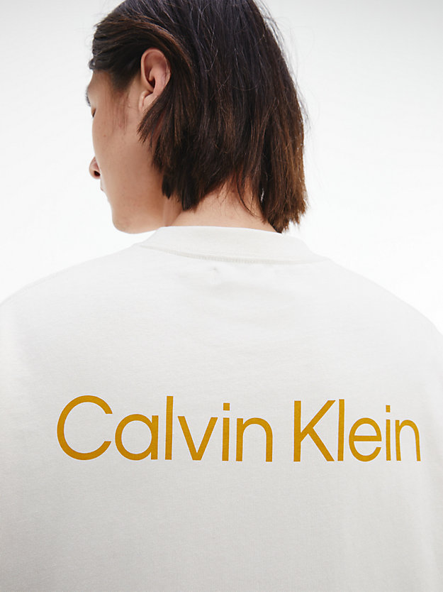 BONE WHITE Unisex Printed T-shirt - CK Standards for men CALVIN KLEIN