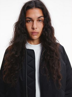 black unisex padded bomber jacket - ck standards for unisex calvin klein