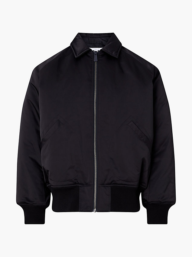 black unisex padded bomber jacket - ck standards for unisex calvin klein