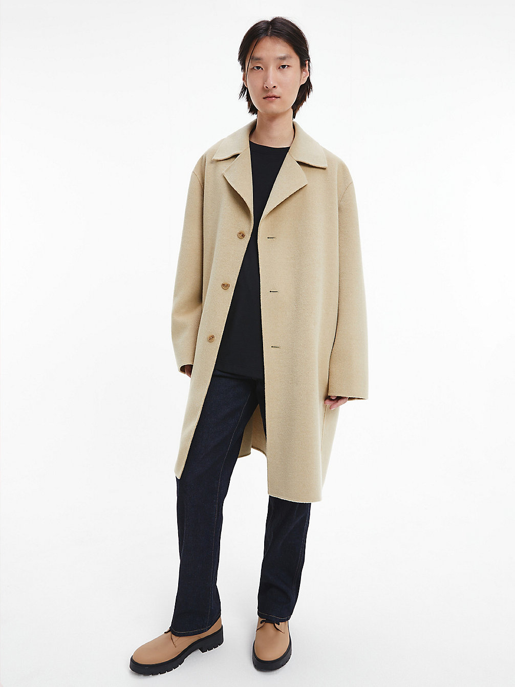 NETTLE Unisex Bonded Wool Coat - CK Standards undefined men Calvin Klein