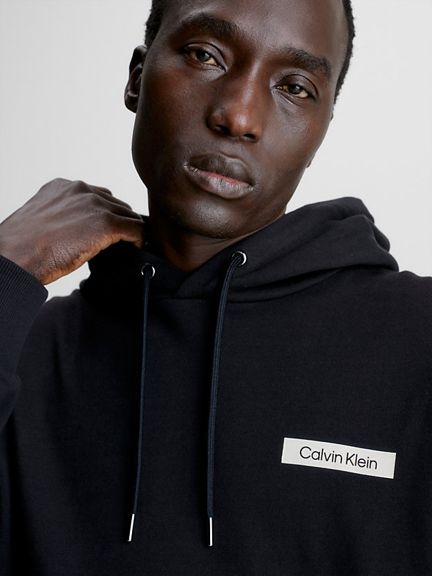 CK BLACK Organic Cotton Logo Hoodie for men CALVIN KLEIN