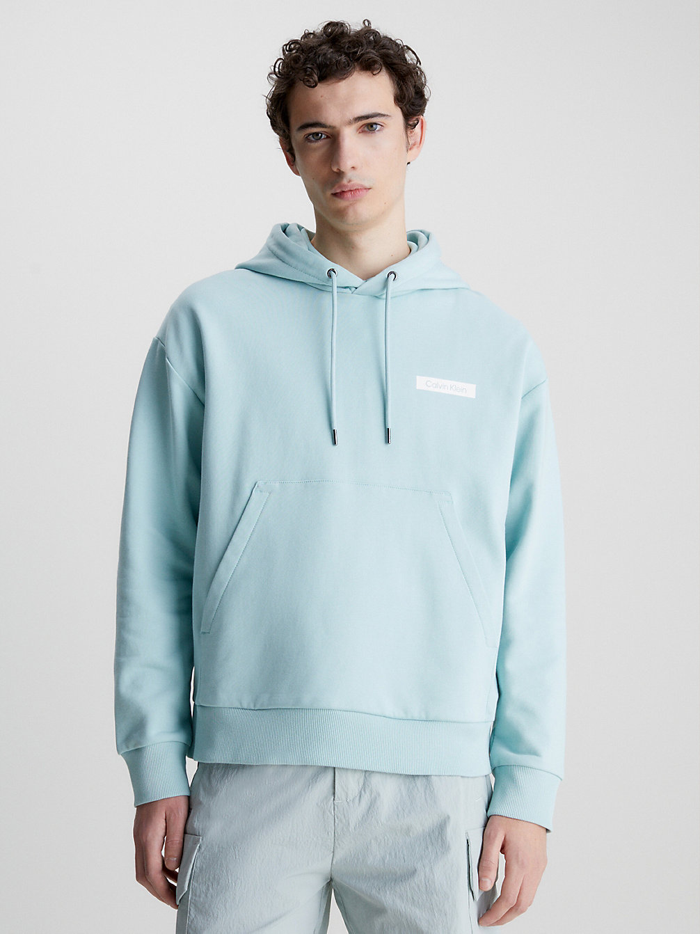 GHOST GLACIER Sweat-Shirt À Capuche En Coton Bio Avec Logo undefined hommes Calvin Klein