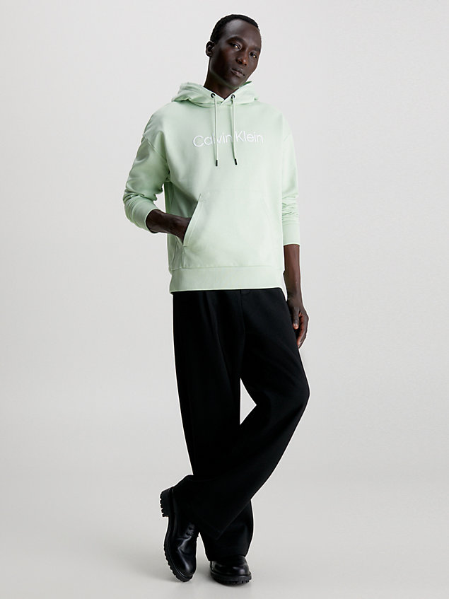 sweat-shirt à capuche avec logo green pour hommes calvin klein