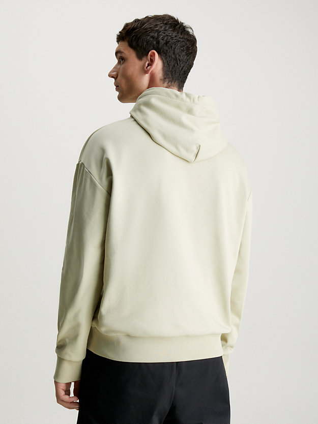eucalyptus cotton terry logo hoodie for men calvin klein