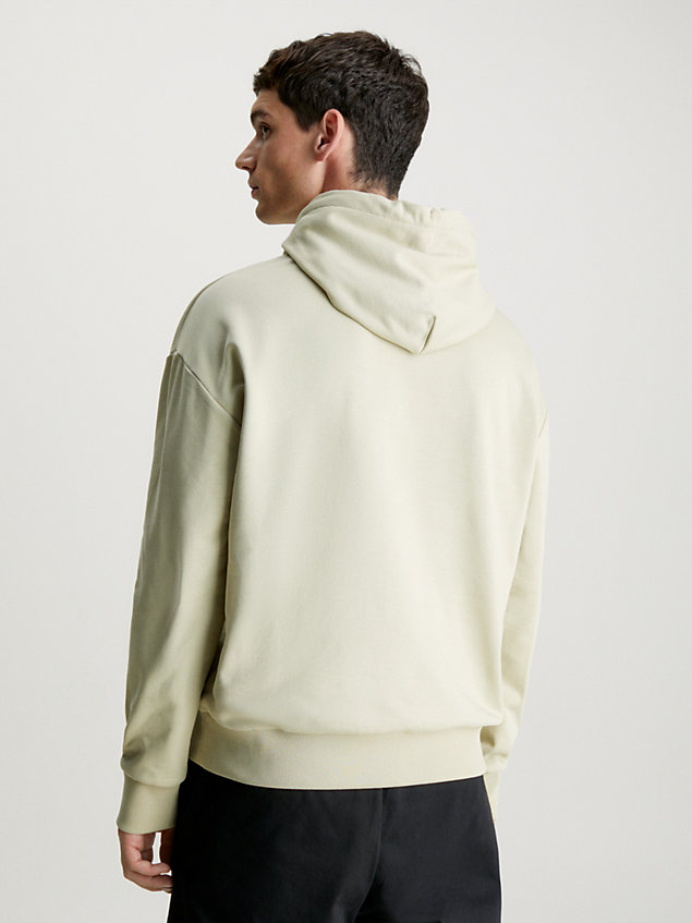 green cotton terry logo hoodie for men calvin klein