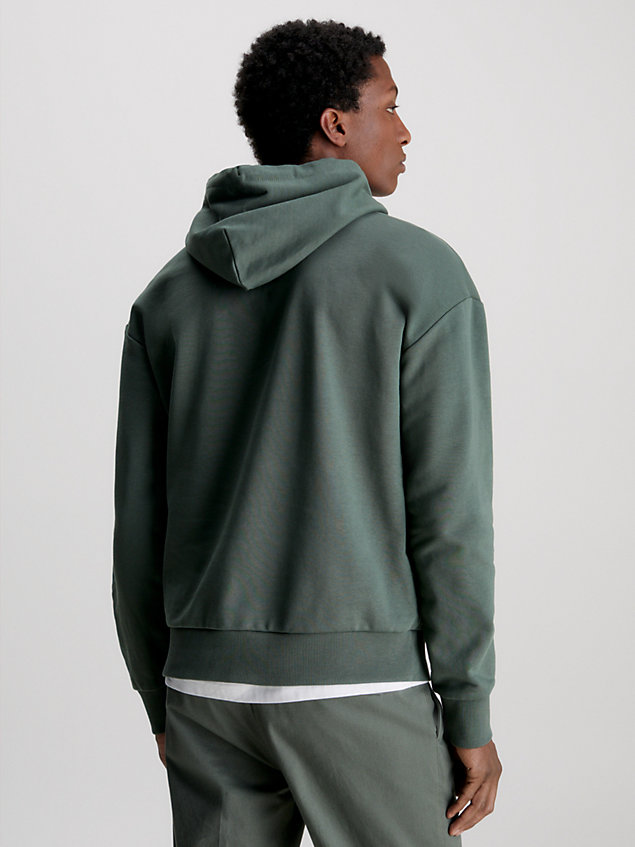 green logo-hoodie aus baumwoll-frottee für herren - calvin klein