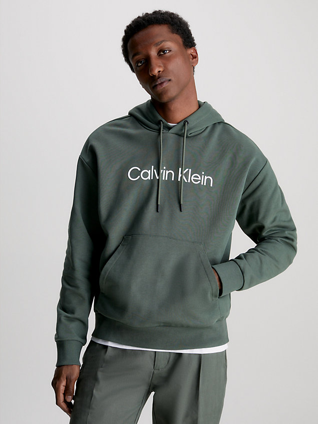 sudadera con capucha y logo green de hombre calvin klein