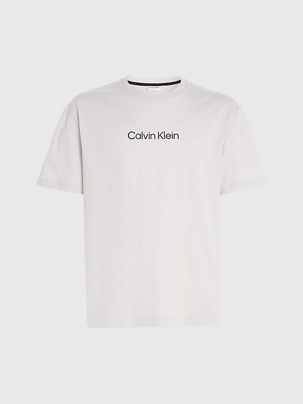 STONY BEIGE T-shirt in cotone biologico con logo da men CALVIN KLEIN
