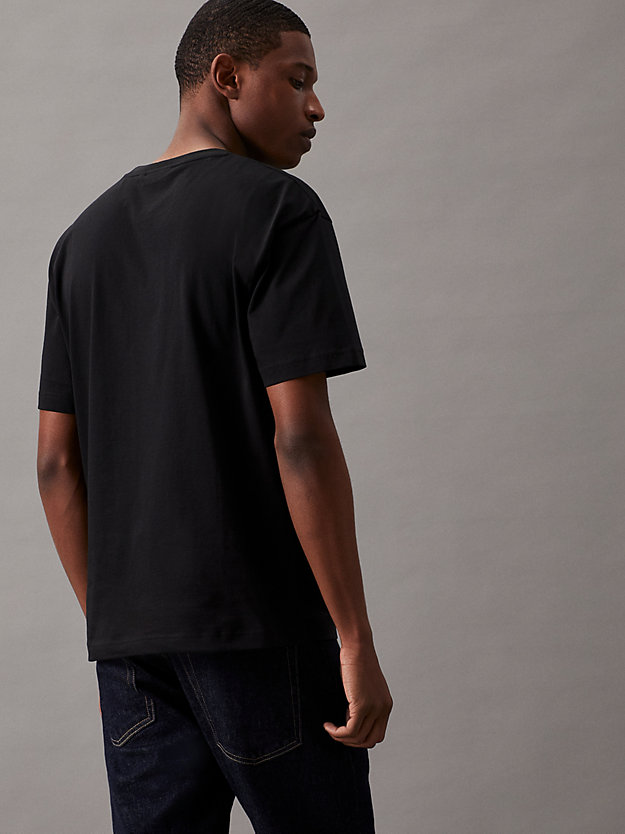 camiseta de algodón con logo ck black de hombre calvin klein