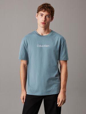 blue relaxed logo t-shirt for men calvin klein