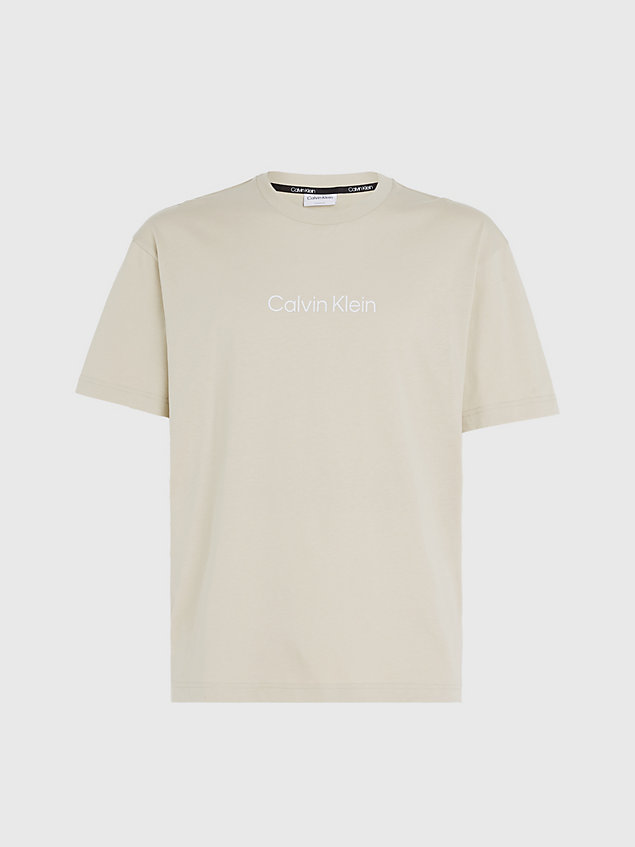 green katoenen t-shirt met logo voor heren - calvin klein