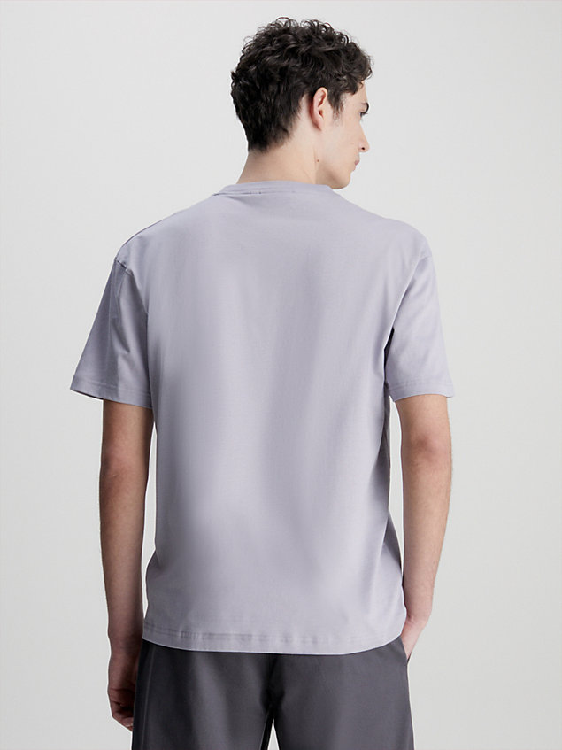 purple logo-t-shirt aus baumwolle für herren - calvin klein