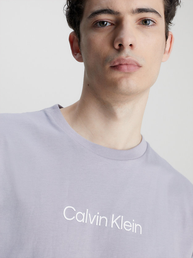 DAPPLE GRAY Organic Cotton Logo T-shirt for men CALVIN KLEIN