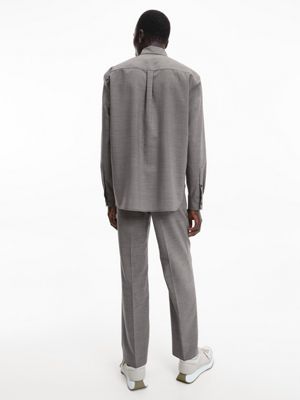 grey tweekleurig wollen overshirt voor heren - calvin klein