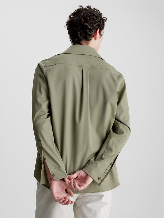 delta green slim gabardine overshirt for men calvin klein