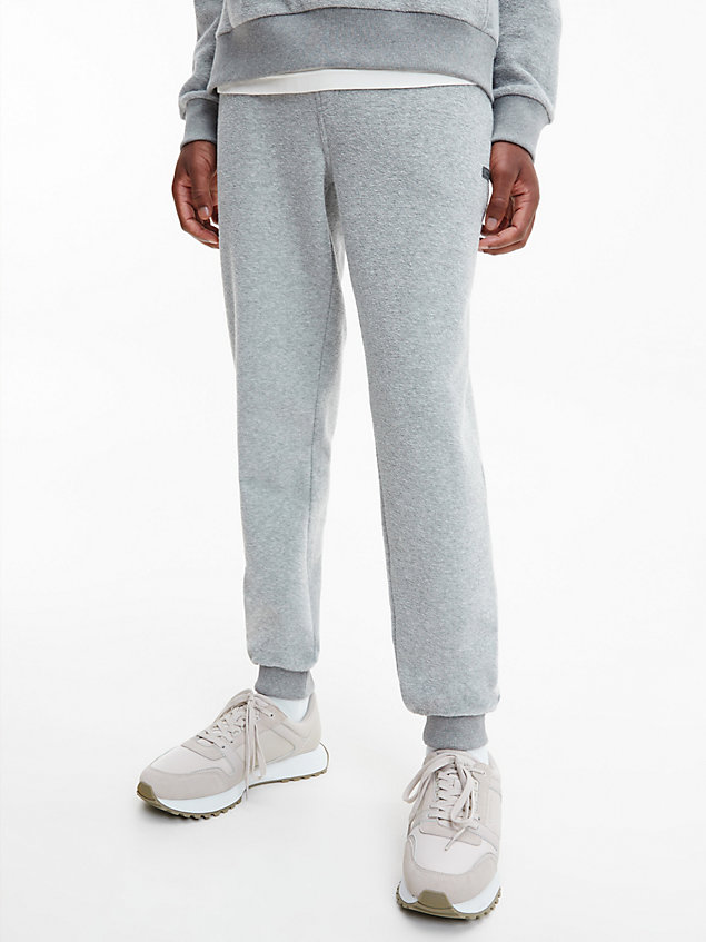 pantalon de jogging relaxed en polaire bouclée grey pour hommes calvin klein