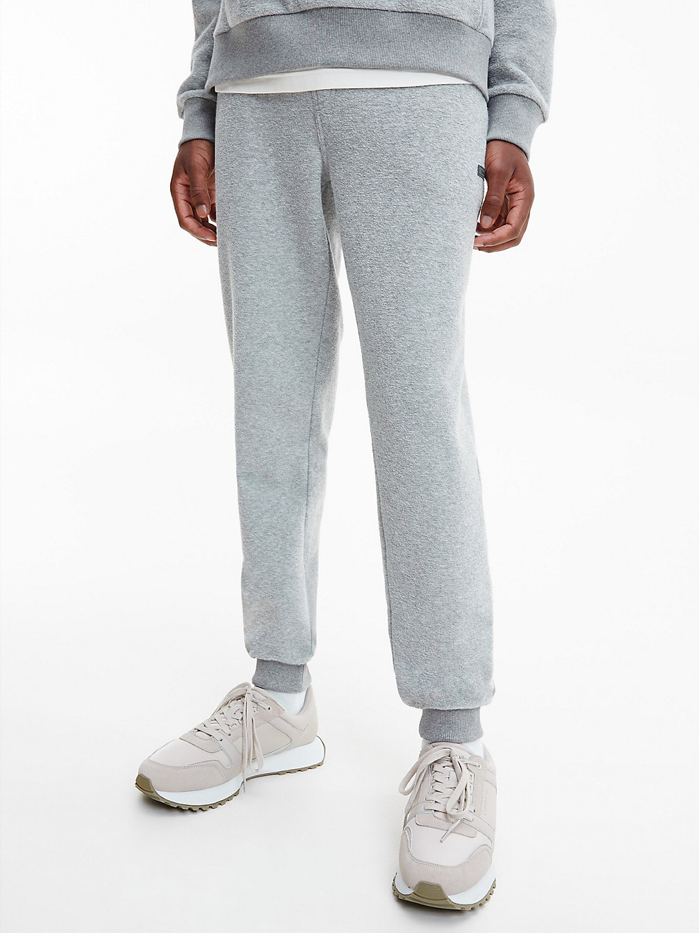MID GREY HEATHER Relaxed Boucle Fleece Joggers undefined men Calvin Klein